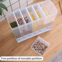 Space Savvy Küche & Esszimmer-Wandmontierter automatischer Reisvorratstank - Getreidespender für die Küche