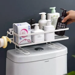 The Blissful Bath Badezimmer-Wandmontierter Badezimmer-Organizer – Aufbewahrungsregal ohne Lochen