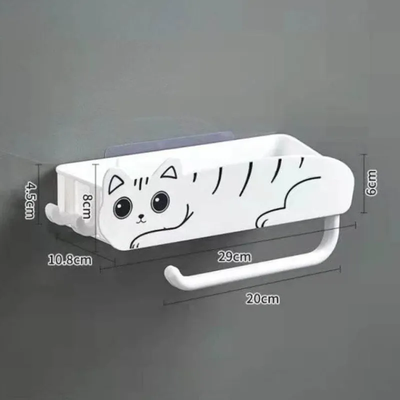 The Blissful Bath Badezimmer-Wandmontierter Badezimmer-Organizer – Regal im Lazy Kitten-Design