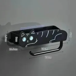 The Blissful Bath Badezimmer-Wandmontierter Badezimmer-Organizer – Regal im Lazy Kitten-Design