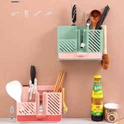 Space Savvy Küche & Esszimmer-Wandmontierter Besteckabtropfer - Küchenmesser-Organizer