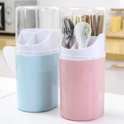 Space Savvy Küche & Esszimmer-Wandmontierter Besteck-Abtropfbehälter mit Deckel - Küchen-Organizer