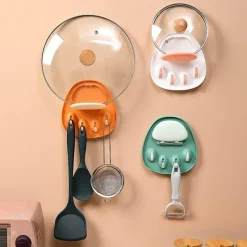 Space Savvy Küche & Esszimmer-Wandmontierter Deckelhalter mit Katzenpfote – Küchen-Organizer-Regal