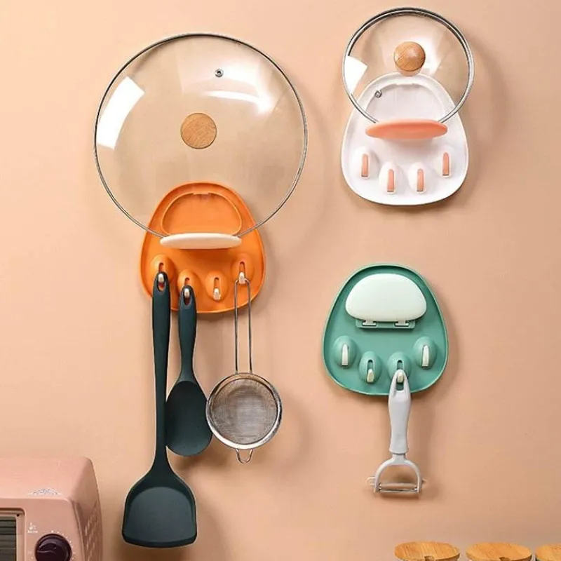 Space Savvy Küche & Esszimmer-Wandmontierter Deckelhalter mit Katzenpfote – Küchen-Organizer-Regal