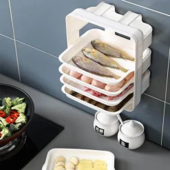 Space Savvy Küche & Esszimmer-Wandmontierter Küchen-Organizer – Mehrschichtiges Lebensmittelaufbewahrungssystem