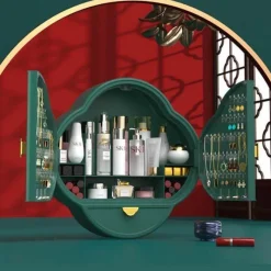 The Blissful Bath Badezimmer-Wandmontierter Make-up-Organizer – Aufbewahrung ohne Lochen im Badezimmer