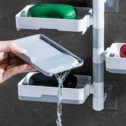 Tranquil Waters Badezimmer|Küche & Esszimmer-Wandmontierter, mehrschichtiger, drehbarer Seifenhalter