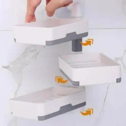 Tranquil Waters Badezimmer|Küche & Esszimmer-Wandmontierter, mehrschichtiger, drehbarer Seifenhalter