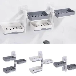 Tranquil Waters Badezimmer|Küche & Esszimmer-Wandmontierter, mehrschichtiger, drehbarer Seifenhalter