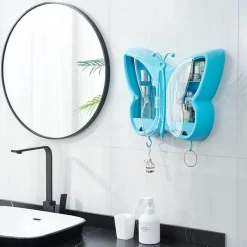 The Blissful Bath Badezimmer-Wandmontierter Schmetterlings-Make-up-Organizer – Aufbewahrungslösung für das Badezimmer