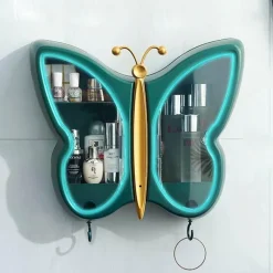 The Blissful Bath Badezimmer-Wandmontierter Schmetterlings-Make-up-Organizer – Aufbewahrungslösung für das Badezimmer