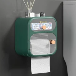 The Blissful Bath Badezimmer-Wandmontierter Toilettenpapier- und Handtuch-Organizer – MultiBox-Aufbewahrungslösung