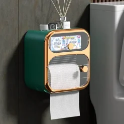 The Blissful Bath Badezimmer-Wandmontierter Toilettenpapier- und Handtuch-Organizer – MultiBox-Aufbewahrungslösung