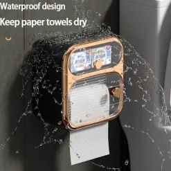 The Blissful Bath Badezimmer-Wandmontierter Toilettenpapier- und Handtuch-Organizer – MultiBox-Aufbewahrungslösung