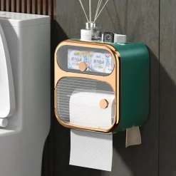 The Blissful Bath Badezimmer-Wandmontierter Toilettenpapier- und Handtuch-Organizer – MultiBox-Aufbewahrungslösung