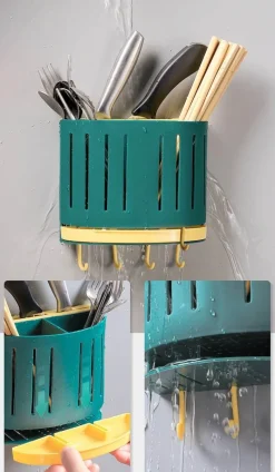 The Culinary Kit Küche & Esszimmer-Wandmontiertes Abtropfgestell - Organizer zur Aufbewahrung von Geschirr