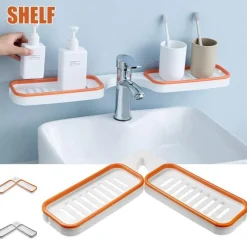 The Blissful Bath Badezimmer-Wandmontiertes Badezimmerregal - Drehbarer, platzsparender Organizer