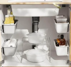 The Decor Haven Küche & Esszimmer-Wandregal mit Aufbewahrungsschublade – platzsparender Organizer