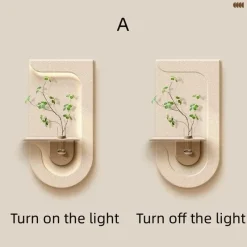 Timeless Vessels Beleuchtung-Wandvase Lampe mit grüner Pflanze - Eingangsdekor