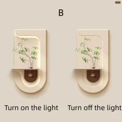 Timeless Vessels Beleuchtung-Wandvase Lampe mit grüner Pflanze - Eingangsdekor