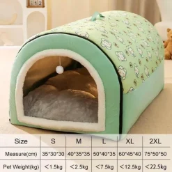 Furendo Haustierzubehör|Haustierbetten-Waschbare Winter-Hundehütte – gemütlicher, warmer Unterschlupf für Haustiere