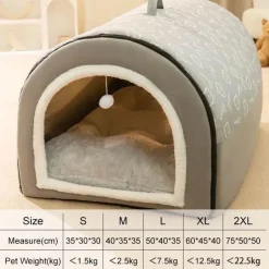 Furendo Haustierzubehör|Haustierbetten-Waschbare Winter-Hundehütte – gemütlicher, warmer Unterschlupf für Haustiere