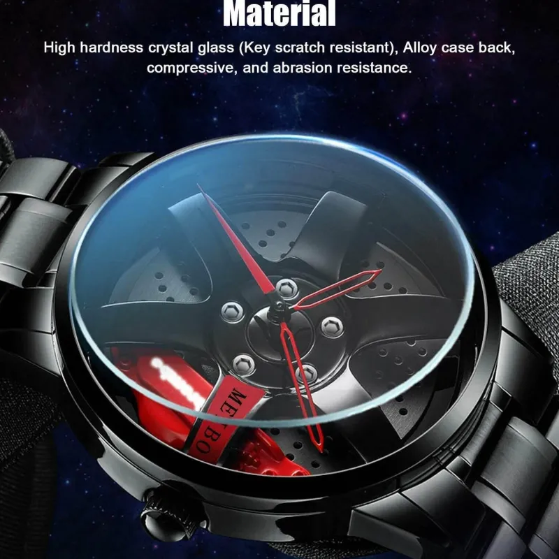Wild u0026 Free Gear Autozubehör|Automobilindustrie-Wasserdichte Herrenuhr – Autofelgen-Design