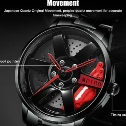 Wild u0026 Free Gear Autozubehör|Automobilindustrie-Wasserdichte Herrenuhr – Autofelgen-Design