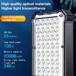 Gear Up u0026 Go Camping-Werkzeuge|Outdoor-Gadgets-Wasserdichte LED-Powerbank - Tragbares Ladegerät mit kabellosem Laden