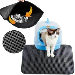 Furendo Haustierzubehör|Reinigungswerkzeuge Für Haustiere-Wasserdichte, rutschfeste Katzenstreumatte – leicht zu reinigendes Haustierzubehör