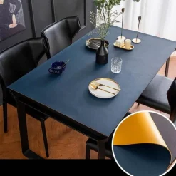 Timeless Touch Wohndeko|Küche & Esszimmer-Wasserdichte Tischschutzmatte aus Leder – nordisches minimalistisches Design