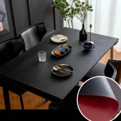 Timeless Touch Wohndeko|Küche & Esszimmer-Wasserdichte Tischschutzmatte aus Leder – nordisches minimalistisches Design