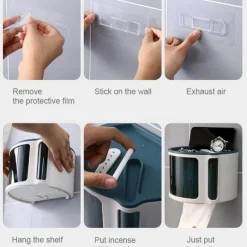 The Blissful Bath Badezimmer-Wasserdichter Badezimmer-Organizer ohne Bohren – Zubehörhalter