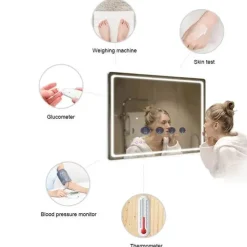 Tranquil Waters Heimwerkzeuge|Badezimmer-Wasserdichter Zauberspiegel mit LED-Touchscreen – intelligenter Kosmetikspiegel