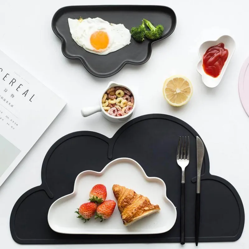 The Decor Haven Küche & Esszimmer-Wasserdichtes Silikon-Tischset – kinderfreundliches Design