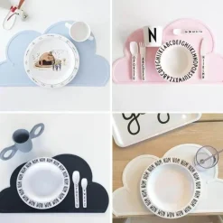 The Decor Haven Küche & Esszimmer-Wasserdichtes Silikon-Tischset – kinderfreundliches Design