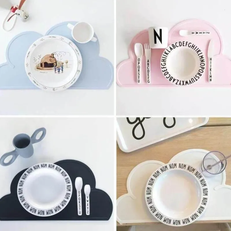 The Decor Haven Küche & Esszimmer-Wasserdichtes Silikon-Tischset – kinderfreundliches Design