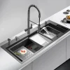 The Culinary Kit Küche & Esszimmer-Wasserfall-Waschtischarmatur mit Touch-Steuerung – Modernes Design