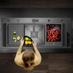 The Culinary Kit Küche & Esszimmer-Wasserfall-Waschtischarmatur mit Touch-Steuerung – Modernes Design