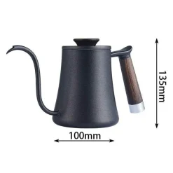 Tom Küche & Esszimmer-Wasserkocher mit Schwanenhals-Aufguss – Kaffeemaschine mit Holzgriff