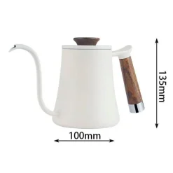 Tom Küche & Esszimmer-Wasserkocher mit Schwanenhals-Aufguss – Kaffeemaschine mit Holzgriff