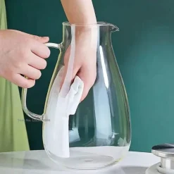Plates u0026 More Küche & Esszimmer-Wasserkrug aus Glas – 2500 ml Getränkekaraffe mit Deckel