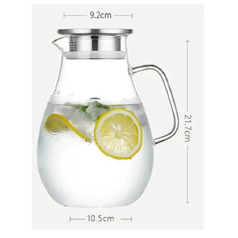 Plates u0026 More Küche & Esszimmer-Wasserkrug aus Glas – 2500 ml Getränkekaraffe mit Deckel