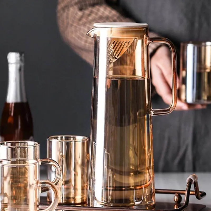 The Cozy Mug Küche & Esszimmer-Wasserkrug und Tassenset aus Glas – Elegantes Trinkgeschirr