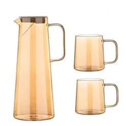 The Cozy Mug Küche & Esszimmer-Wasserkrug und Tassenset aus Glas – Elegantes Trinkgeschirr