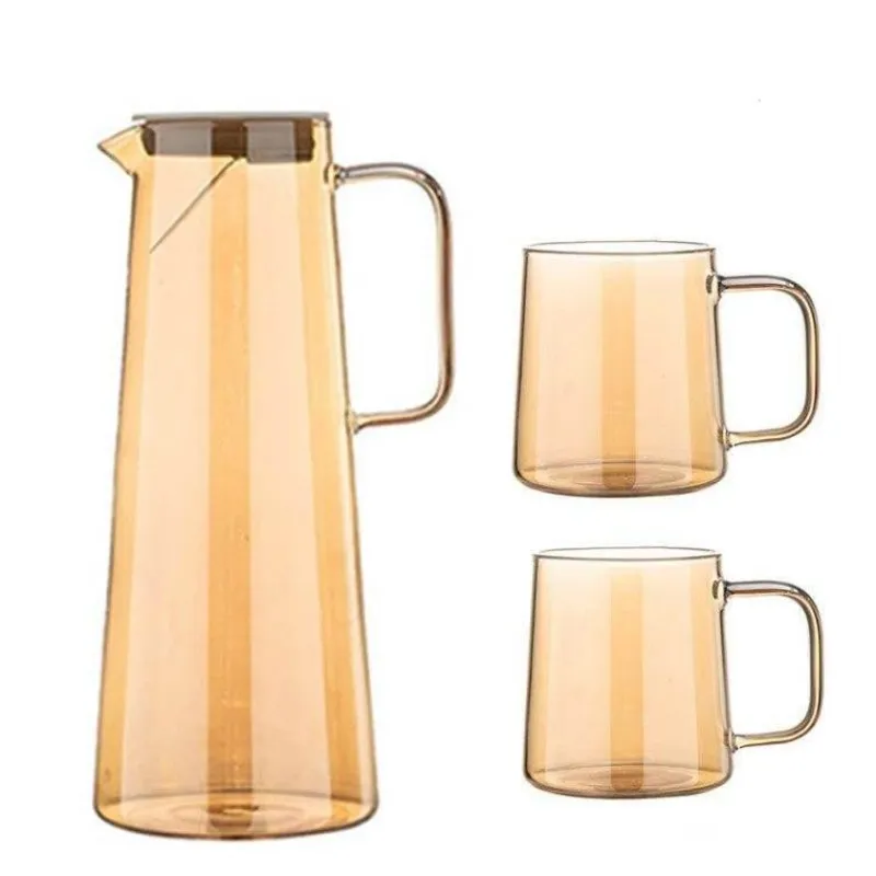 The Cozy Mug Küche & Esszimmer-Wasserkrug und Tassenset aus Glas – Elegantes Trinkgeschirr