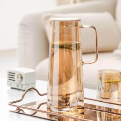 The Cozy Mug Küche & Esszimmer-Wasserkrug und Tassenset aus Glas – Elegantes Trinkgeschirr