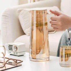 The Cozy Mug Küche & Esszimmer-Wasserkrug und Tassenset aus Glas – Elegantes Trinkgeschirr