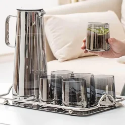 The Cozy Mug Küche & Esszimmer-Wasserkrug und Tassenset aus Glas – Elegantes Trinkgeschirr