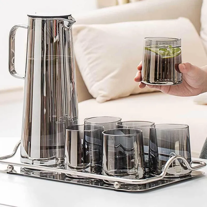 The Cozy Mug Küche & Esszimmer-Wasserkrug und Tassenset aus Glas – Elegantes Trinkgeschirr